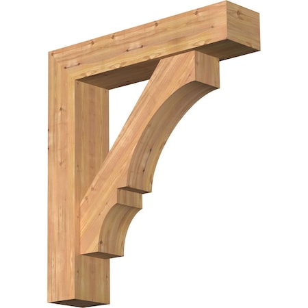 Ekena Millwork Balboa Block Smooth Bracket w/ Offset Brace, Western Red Cedar, 7 1/2"W x 34"D x 38"H BKT0806X34X38BOA05SWR